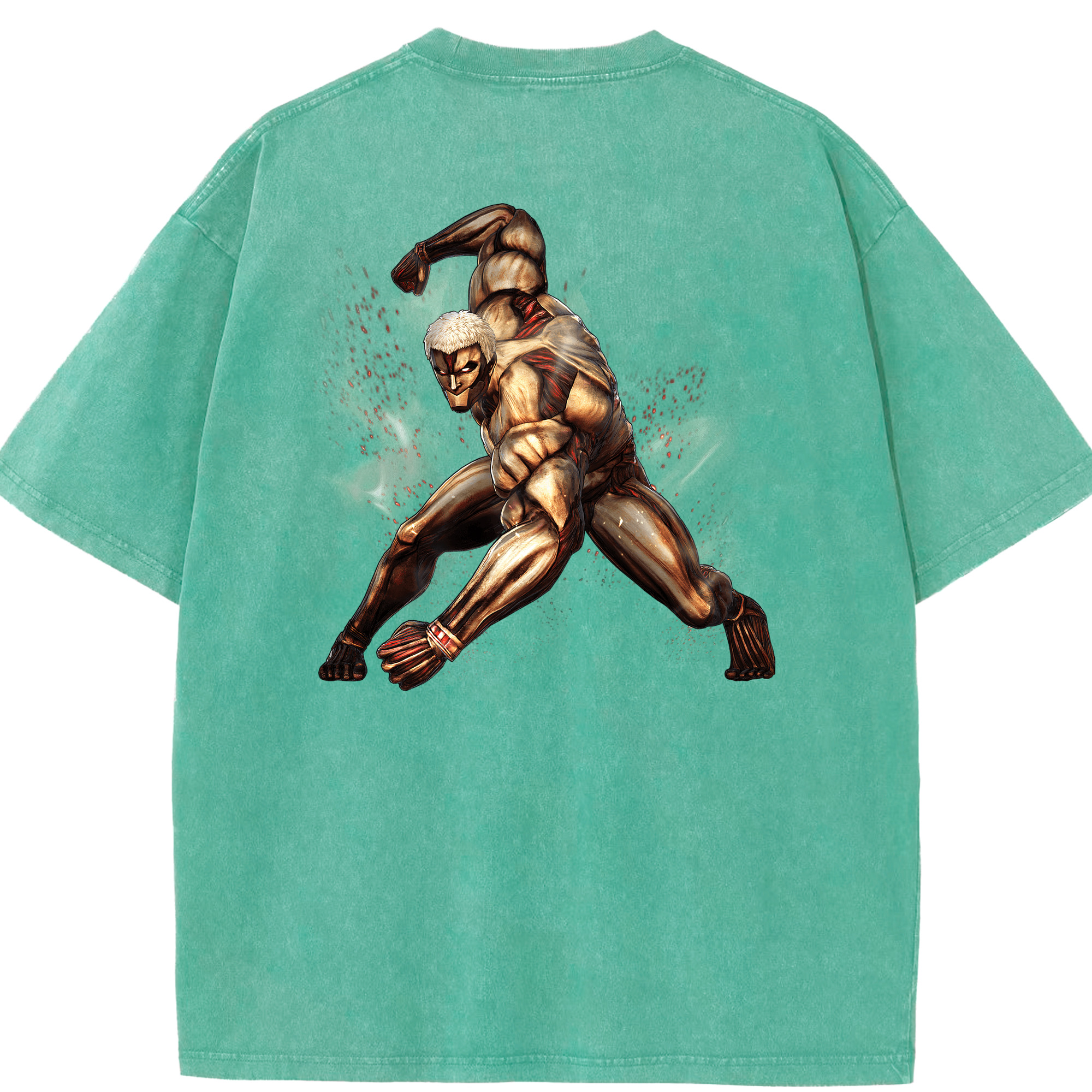 （画像用） 進撃の巨人 Attack on Titan 綿100% ヴィンテージ風 半袖Tシャツ（背面プリント）
